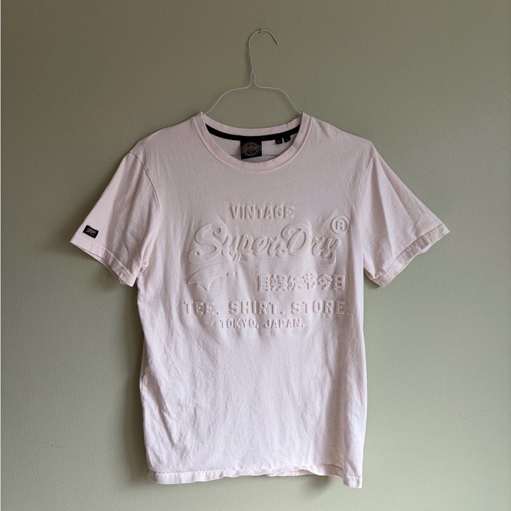 Superdry Short Sleeve Embossed Logo T-Shirt - Pale Pink